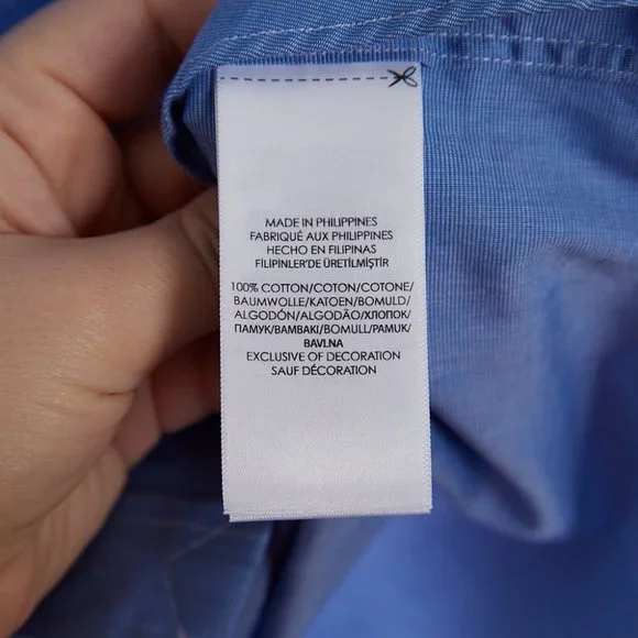 Ralph Lauren Cotton Blue Stretch Button Down Men's XL - Picture 6 of 7